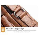 NEW Crossbody PU Leather Waterproof Business Men Shoulder bag KHAKI - Retail: $40