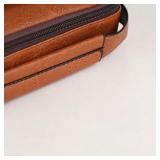 NEW Crossbody PU Leather Waterproof Business Men Shoulder bag KHAKI - Retail: $40