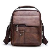 NEW Crossbody PU Leather Waterproof Business Men Shoulder bag BROWN - Retail: $40