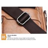 NEW Crossbody PU Leather Waterproof Business Men Shoulder bag BROWN - Retail: $40