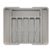 Silverware Drawer Organizer, Expandable Utensil Tray BPA Free GRAY