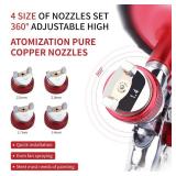 Zeinlenx HVLP Spray Gun with 10Pcs 600ML Disposable Paint Cups, Automotive Gravity Feed Spray Gun Kit with 4 Nozzles,1.4/1.7/2.0/2.5mm, Sprayer Gun with Air Compressor Regulator for Auto Paint (RED)