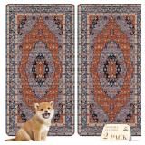 nunubaby Washable Pee Pads for Dogs, Stylish, Non-Slip and Leak-Proof Pee Pads. Reusable Potty Pads for Dogs for Crates and Floors.(Red/Floral, 24" x48" )