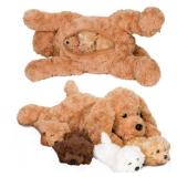 PixieCrush Adopt Me Dog Stuffed Animals for Girls Ages 3 and Up - Plush Labradoodle Dog Pillow with 4 Surprise Puppies Inside - Soft Puppy Toys for Kids - Cute Dogs Plush Set for Imaginative Play