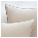 MIULEE Pack of 2 Decorative Christmas Velvet Throw Pillow Covers Soft Cream White Pillowcases Solid Square Cushion Case for Winter Sofa Bedroom Car 18x 18 Inch 45x 45cm