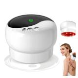 Miula Lymphatic Drainage Massager with 9-Level Heat & Red Light-Wireless Gua Sha Tool for Muscle Relaxation, LCD Display, Type-C Fast Charging Portable Cupping Massager