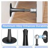 Strong Magnetic Door Stop, Spring Door Stoppers for Wall, Adhesive & Screw in Magnetic Door Catch, Door Holder to Keep Door Open, 4.2in, Rust-Proof, Black