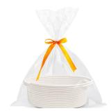 Pro Goleem Small Woven Burr Basket with Gift Bags and Ribbons Durable Baskets for Valentines Day Gifts Empty Small Rope Basket for Storage 12"X 8" X 5" Baby Toy Baskets with Handles, White