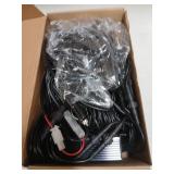 LINKITOM 12pcs Ultra Slim Sync Feature Surface Mount LED Emergency Beacon Hazard Warning Flashing Strobe Lights with Waterproof Controller and Long Heavy Cable for Car Truck Vehicle, Amber/White