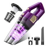 ZJZJ Handheld Vacuum Cordless, 15000PA Powerful Suction Hand Held Car Vacuum Cleaner Rechargeable with Multi-Nozzles & Washable Filters, High Power Lightweight Dust Busters for Home, Pet, Car, OfficeP