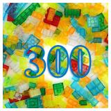 300PCS Transparent Clear Building Bricks Set, Compatible with Classic Blocks Parts and Pieces, 8 Shapes Bulk Bricks in Random Color for Boys
