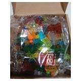 300PCS Transparent Clear Building Bricks Set, Compatible with Classic Blocks Parts and Pieces, 8 Shapes Bulk Bricks in Random Color for Boys