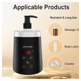 JOJOCOSMO Massage Oil Warmer Digtal Lotion Warmer for SPA, Automatic Oil Warmer For Massage Oil Lotion Cream Heater for Salon, Home, with Two Oil Bottle Dispenser (black)
