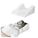 ARMOPIL Back Sleeper Wedge Pillow for Facelift & Rhinoplasty Recovery Compact Positioning Pillow for Neck & Jaw Support with Bamboo Cover