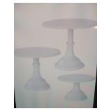 Metal Cake Stands 3pk 8in 10in and 12in White