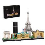 JXRLMB Paris Skyline Micro Building Blocks Architecture Set with Eiffel Tower and The Louvre Assembly Collection Model Kit 3D Toy for Adult and Children Age of 14+ 3680PCS