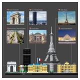JXRLMB Paris Skyline Micro Building Blocks Architecture Set with Eiffel Tower and The Louvre Assembly Collection Model Kit 3D Toy for Adult and Children Age of 14+ 3680PCS
