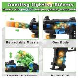 DaoDaoZhu Dinosaur Light Up Toy Gun with Sound Effects, Noise-Making Gun Toys for Kids Indoor/Outdoor Play & Halloween Costume, Christmas Birthday Dinosaur Gifts for 3 4 5 6 7 Year Old Boys Toddlers