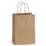 BagDream Gift Bags 100Pcs 5.25x3x8 Small Kraft Paper Gift Bags with Handles Bulk, Brown Paper Sacks for Small Business, Retail, Merchandise, Wedding Birthday Party Favor