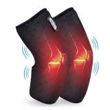 COMFIER Heated Knee Massager with Vibration & Heat, Wrap-Around Knee Heating Pad Pair, Knee Warmers for Men Women Seniors, FSA Eligible HSA,Valentines Day Gifts for Her Him