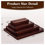 Dononr Challenge Coin Display Holder, Military Coin Display Stand 4-Tier for Collectors,Wooden Army Coins Collection Rack, Coin Stands for Display Desk Decor Walnut