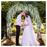 JUSTOYOU 3PCS 7FT 12 Stem Artificial Wisteria Vine Garland Fake Flower Wisteria Garlands for Outdoor Indoor Wedding Wall Badroom Decoration(White)