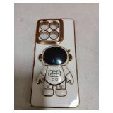 Easyscen for Motorola Moto G Stylus 5G 2025 Phone Case Girl Women Unique White Case, Cute 6D Astronaut Stand Shockproof Protection Silicone Soft Cover