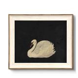 VIYYIEA Framed Wall Art for Living Room, Swan Art Canvas Prints, Vintage Home Decor, Animals Painting Picture, Bathroom Wall Decor Gifts for Friends or Family - 12L x 10W