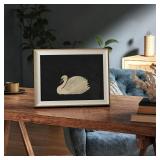 VIYYIEA Framed Wall Art for Living Room, Swan Art Canvas Prints, Vintage Home Decor, Animals Painting Picture, Bathroom Wall Decor Gifts for Friends or Family - 12L x 10W