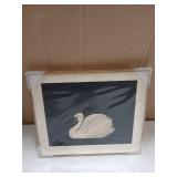 VIYYIEA Framed Wall Art for Living Room, Swan Art Canvas Prints, Vintage Home Decor, Animals Painting Picture, Bathroom Wall Decor Gifts for Friends or Family - 12L x 10W