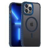 DEERLAMN Strong Magnetic Case for iPhone 15 Pro Max 6.7-Inch,[Compatible with Magsafe][Military Grade Drop Protection] Translucent Matte Shockproof Protective Phone Cover-Forest Blue
