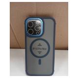 DEERLAMN Strong Magnetic Case for iPhone 15 Pro Max 6.7-Inch,[Compatible with Magsafe][Military Grade Drop Protection] Translucent Matte Shockproof Protective Phone Cover-Forest Blue