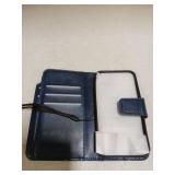 LMDAMZ for iPhone 13 Mini 5.4 Inch Wallet Case [3+ Card Slots] ID Business Card Credit Card Slot Carry Pouch with Stand Double Sided Multi-Card Slot Flip Folding PU Wallet Leather Case (Blue)