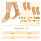 Haysandy 4 Pieces/ 2 Pair Kids Ankle Support Brace Elastic Kids Compression Socks Knitted Ankle Sleeve for Jogging Running Fitness(Beige,5-10 Years)