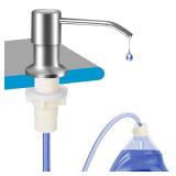 OHiHi Dish Soap Dispenser for Kitchen Sink (Brushed Nickel), Countertop Sink Soap Dispenser Water Pump with 47 No-Spill Extension Tube Kit Design for Kitchen Bathroom, No More Refills ï¼Sliverï¼