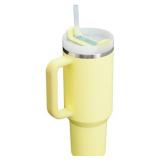 STANLEY Quencher H2.0 Tumbler with Handle 40 oz | Flowstate 3-Position Lid | Cup Holder Compatible for Travel | Insulated Stainless Steel Cup | BPA-Free | Pomelo (Straw Not Included)