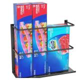 Gypie Kitchen Wrap Organizer Door Mount, Aluminum Foil Holder Cabinet Door Organizer Cabinet Storage Basket for Kitchen Wrap/Food Bag Storage, Black