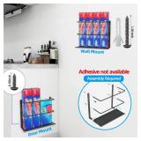 Gypie Kitchen Wrap Organizer Door Mount, Aluminum Foil Holder Cabinet Door Organizer Cabinet Storage Basket for Kitchen Wrap/Food Bag Storage, Black