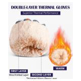 Janmercy 2 Pairs Winter Fleece Lined Gloves for Men Warm Thick Gloves with Touchscreen for Cold Weather Thermal Supplies(Black,Gray)