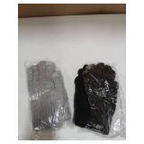 Janmercy 2 Pairs Winter Fleece Lined Gloves for Men Warm Thick Gloves with Touchscreen for Cold Weather Thermal Supplies(Black,Gray)