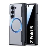 Spugan for Samsung Galaxy Z Fold 5 Case with MagSafe, [Built-in Privacy Screen Protection] [S Pen Holder & Hinge Cover] Translucent Matte Strong Magnetic Shockproof Case for Galaxy Z Fold 5 (Black)