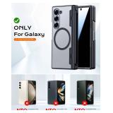 Spugan for Samsung Galaxy Z Fold 5 Case with MagSafe, [Built-in Privacy Screen Protection] [S Pen Holder & Hinge Cover] Translucent Matte Strong Magnetic Shockproof Case for Galaxy Z Fold 5 (Black)