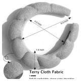 HitModa Spa Terry Cloth Headbands - Makeup and Facial Skincare, Face Washing, Mask Treatment