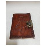 TUZECH Handmade Leather Bound Journal Vintage Writing Notebook For Women and Men with Lock & Engraved Rose Gift Art Travel Diary Book of Shadows Notebooks To Write (7 by 5 Inches)