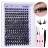 ALICE Lash Clsusters Kit Wispy Cluster Eyelash Extension Kit 168pcs 10-18mm Natural Lash Extension Kit Thin Band Individual Lashes Kit with Lash Glue Bond and Seal DIY at Home