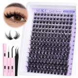 ALICE Lash Clsusters Kit Wispy Cluster Eyelash Extension Kit 168pcs 10-18mm Natural Lash Extension Kit Thin Band Individual Lashes Kit with Lash Glue Bond and Seal DIY at Home