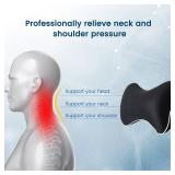 Keemall Inflatable Car Neck Pillow, Soft Headrest Inflatable Car Pillow for Driving Seat with Adjustable Strap, Comfortable Ergonomic Design Neck Support and Breathable Washable Cover