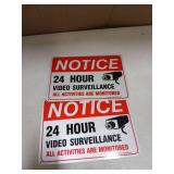T&R Video Surveillance Sign, All Activities Are Monitored,2 Pack,7x10 Inches Rust Free .040 Aluminum Reflective,UV Protected, Waterproof, Weatherproof and Fade Resistant,4 Pre-drilled Holes,Red