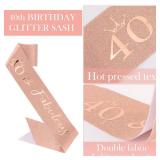Semato 40th Birthday Decorations for Women: Rose Gold Tiara & Sash - Happy 40th Birthday Gifts Women