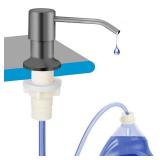 OHiHi Dish Soap Dispenser for Kitchen Sink, Countertop Sink Soap Dispenser Water Pump with 47 No-Spill Extension Tube Kit Design for Kitchen Bathroom, No More Refills Gray